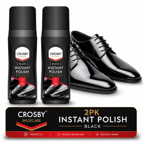 2pk black shoe polish liquid - black,