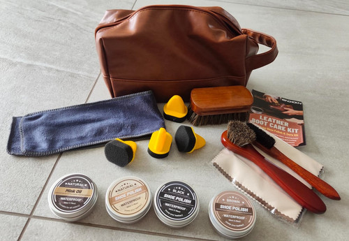 Shoe care kit 18pc leather - shoe,